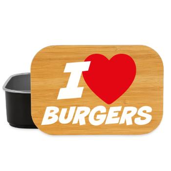 Ich liebe Burger - Lunch Box - Schwarz - Vorne