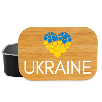 Cœur avec drapeau ukrainien, j’aime l’Ukraine - Boîte à goûter - noir - Devant