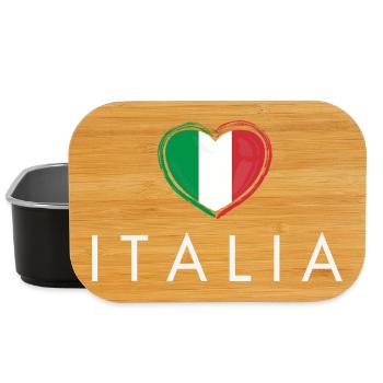 Herz mit Italien-Flagge, ich liebe Italien - Lunch Box - Schwarz - Vorne