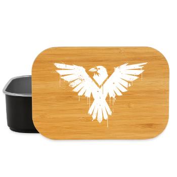 Graffiti d’oiseau noir et blanc - Boîte à goûter - noir - Devant