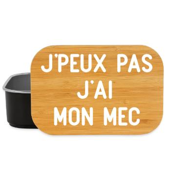 J'Peux Pas J'ai Mon Mec - Boîte à goûter - noir - Devant