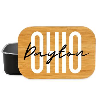 Ohio Script Overlay on Bold Block Letters - Lunch Box - black - Front