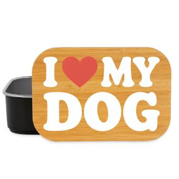 I love my dog Hundeliebe - Lunch Box - black - Front