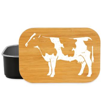Kuh Rind Bauernhof Landwirt Tierschutz Vektor - Lunch Box - Schwarz - Vorne
