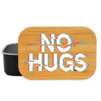 No Hugs Bitte Abstand Halten Umarmung Anti Social - Lunch Box - Schwarz - Vorne