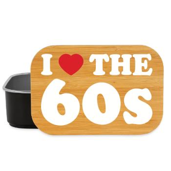 I Love Heart Sixties Retro Typography - Lunch Box - black - Front