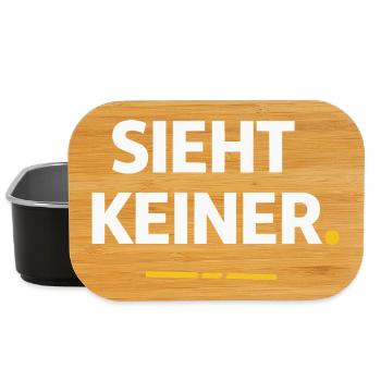 Sieht keiner. – Lustiges Handwerker Shirt - Lunch Box - Schwarz - Vorne