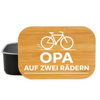 Opa auf zwei Rädern – Fahrrad T-Shirt - Lunch Box - Schwarz - Vorne