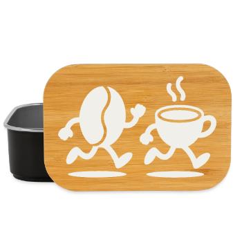 Koffein-Sprint: Bean & Cup Run - Lunch Box - Schwarz - Vorne