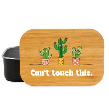Impossible de toucher à ça – Drôle de dicton sur le cactus - Boîte à goûter - noir - Devant