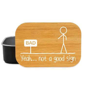 Yeah Not A Good Sign Stick Figure Humor Jokes - Boîte à goûter - noir - Devant