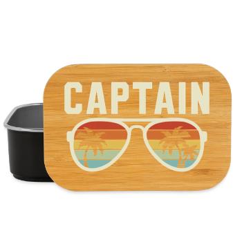 Kapitän Sonnenbrillenboot, Boot, Segler Segeln - Lunch Box - Schwarz - Vorne