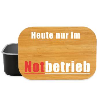 Notbetrieb Shirt - lustiger Alltag Spruch - Lunch Box - Schwarz - Vorne