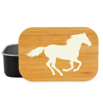 Jumping Stallion Silhouette - Lunch Box - black - Front