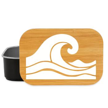 Wave Minimal Sea Beach Holiday Gift - Lunch Box - black - Front