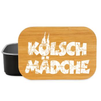 Kölsch Mädche mit Kölner Dom Köln (Vintage Weiß) - Lunch Box - Schwarz - Vorne