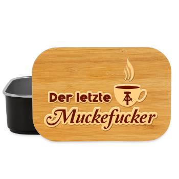 DDR Muckefuck Kaffee 3D Design mit lustigem Spruch - Lunch Box - Schwarz - Vorne