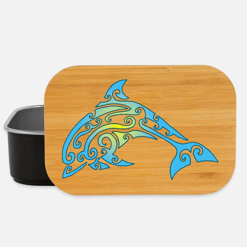 Polynesischer Delphin - Lunch Box - Schwarz