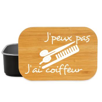 Coiffeur, cadeau original, je peux pas, cool,drôle - Boîte à goûter - noir - Devant