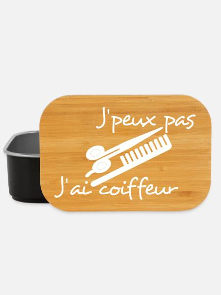 Coiffeur, cadeau original, je peux pas, cool,drôle - Boîte à goûter - noir