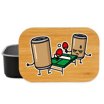 Bier Pong Cartoon Tischtennis Bierdose Ping Pong - Lunch Box - Schwarz - Vorne