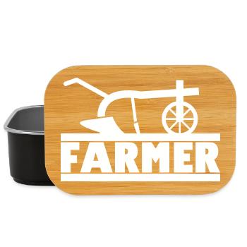 Farmer alter Pflug für Bauer & Landwirt - Lunch Box - Schwarz - Vorne