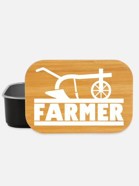 Farmer alter Pflug für Bauer & Landwirt - Lunch Box - Schwarz