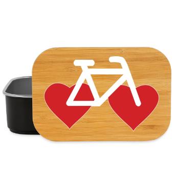 Bicycle Bike Heart - Lunch Box - black - Front