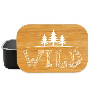 wild wilderness survival bushcraft icon trees icon - Lunch Box - black - Front