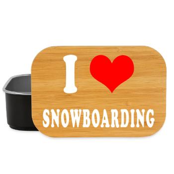I love snowboarding - Lunch Box - black - Front
