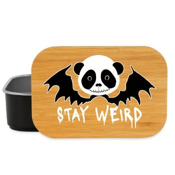Restez bizarre Goth Panda - Boîte à goûter - noir - Devant