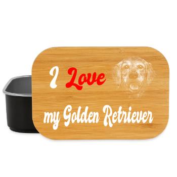 J'adore mon golden retriever - Boîte à goûter - noir - Devant