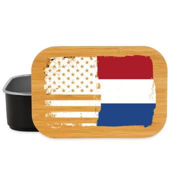 Flag Fusion: Stars Stripes Dutch Brush - Lunch Box - black - Front