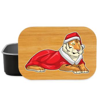 Chapeau de Père Noël tigre - Boîte à goûter - noir - Devant