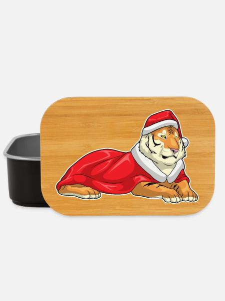 Tiger Weihnachten Weihnachtsmütze - Lunch Box - Schwarz