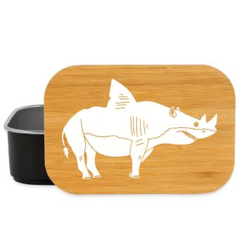 White rhinoceros shark - Lunch Box - black - Front
