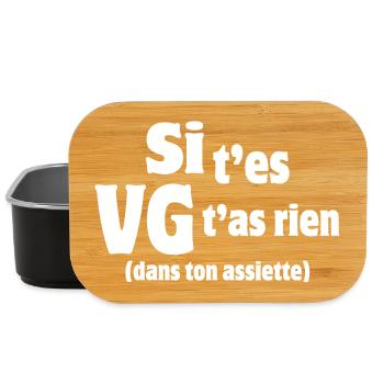 végan, végétarien, végan humour - Boîte à goûter - noir - Devant