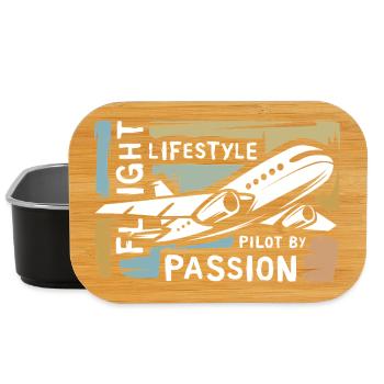 Pilote par Passion - collage d’avion vintage - Boîte à goûter - noir - Devant