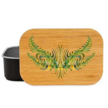 Filigree fern ornament in soft green tones - Lunch Box - black - Front