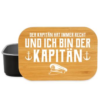 Le capitaine d'un bateau à moteur a toujours raison - Marin - Boîte à goûter - noir - Devant