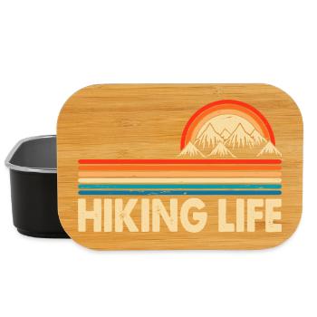 Hiking Hiker Mountaineer Gift - Lunch Box - black - Front