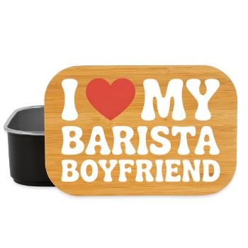 I Love My Barista Boyfriend Barista Freund - Lunch Box - black - Front