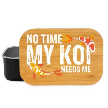 No Time My Koi Needs Me Funny Fish Hobby Fan - Lunch Box - black - Front