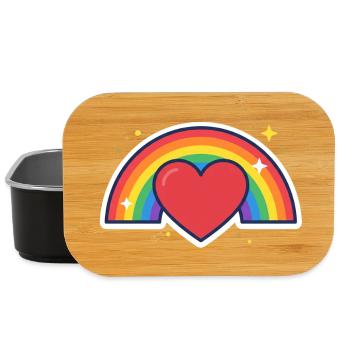 Cœur, arc-en-ciel, fierté, amour - Boîte à goûter - noir - Devant