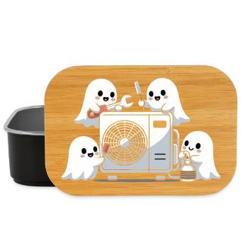 Halloween HVAC Geist Lustiges Klima Technik Motiv - Lunch Box - Schwarz - Vorne