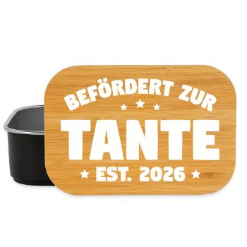 Promue tante 2026 – Cadeau drôle - Boîte à goûter - noir - Devant