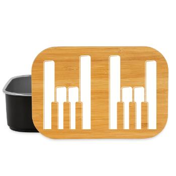 Piano Keys Finger Horns - Lunch Box - black - Front