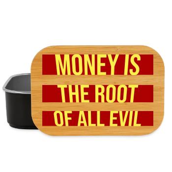 Money Root Evil Capitalism Greed Finance Rich - Lunch Box - black - Front