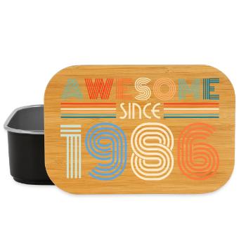 Awesome Since 1986 Retro Stripes - Lunch Box - Schwarz - Vorne