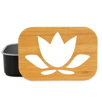 Lotus Flower, Lotus Flower, White Flower, Yoga Blossom - Lunch Box - black - Front